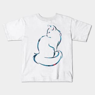 Ornate Abstract Cat Colorful Illustration Kids T-Shirt